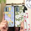Protective Phone Holder Phone Case For Nokia G22 Silicone Flower Waterproof Wristband Lanyard Ring Dirt-resistant