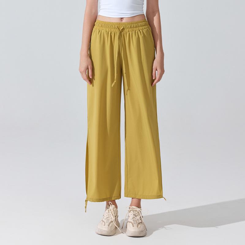 Plus Size Breathable High Waist Yoga Pants - Loose Wide Leg, Long Length, Casual & Sporty Style, Perfect for Spring!