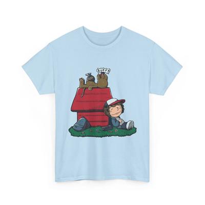 T-shirt Dustin Demogorgon Stranger Things Linus Charlie Brown 100% Cotton Unisex