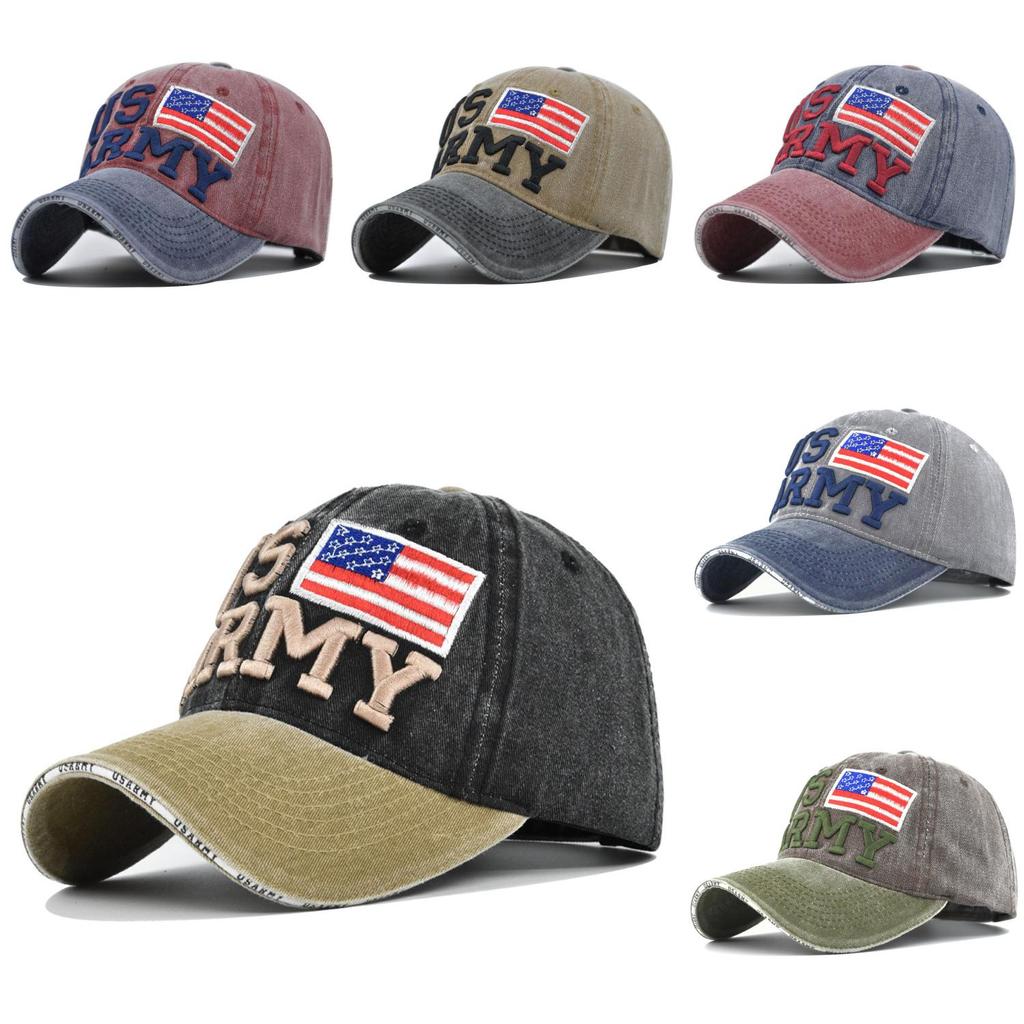 New Arrival Usa Washed Baseball Cap Spring Summer 3d Embroidery Letter Cap Unisex Vintage Duck Tongue Hat