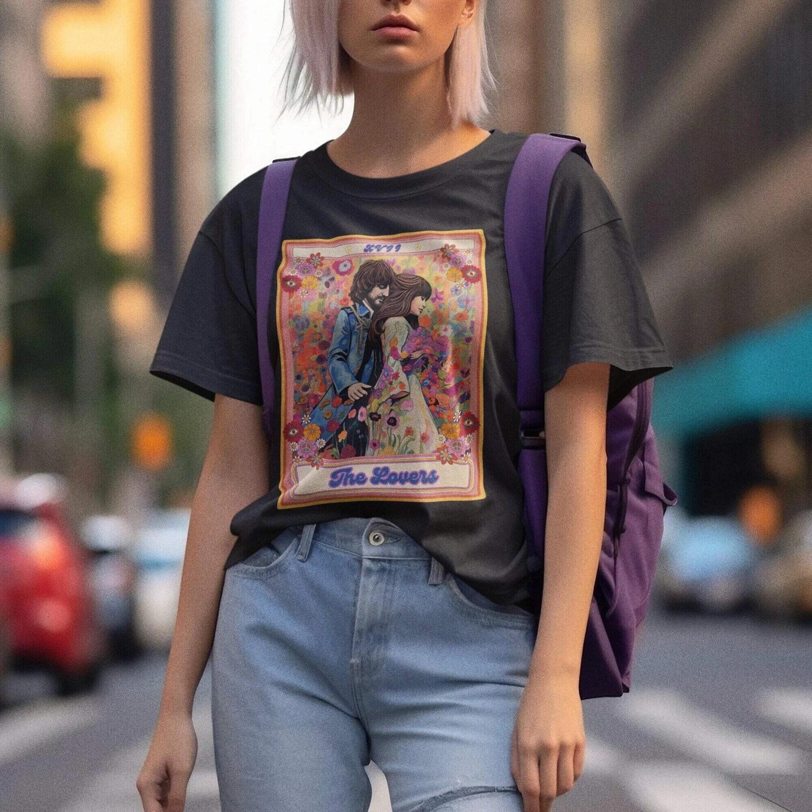 The Lovers Tarot Card Shirt Groovy L