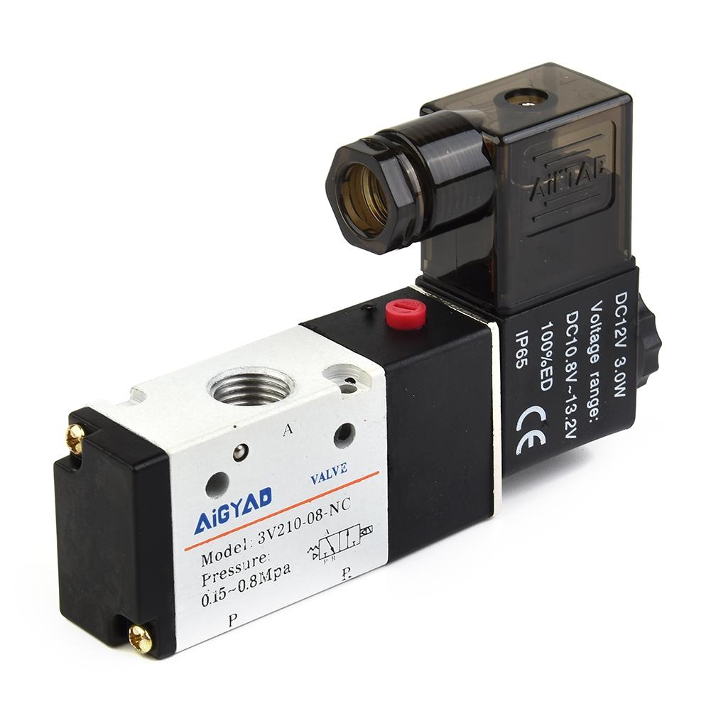 0.15-0.8MPa Solenoid Valve G 1/4 DC 12V 2 Position 1/4 PT Air Pneumatic
