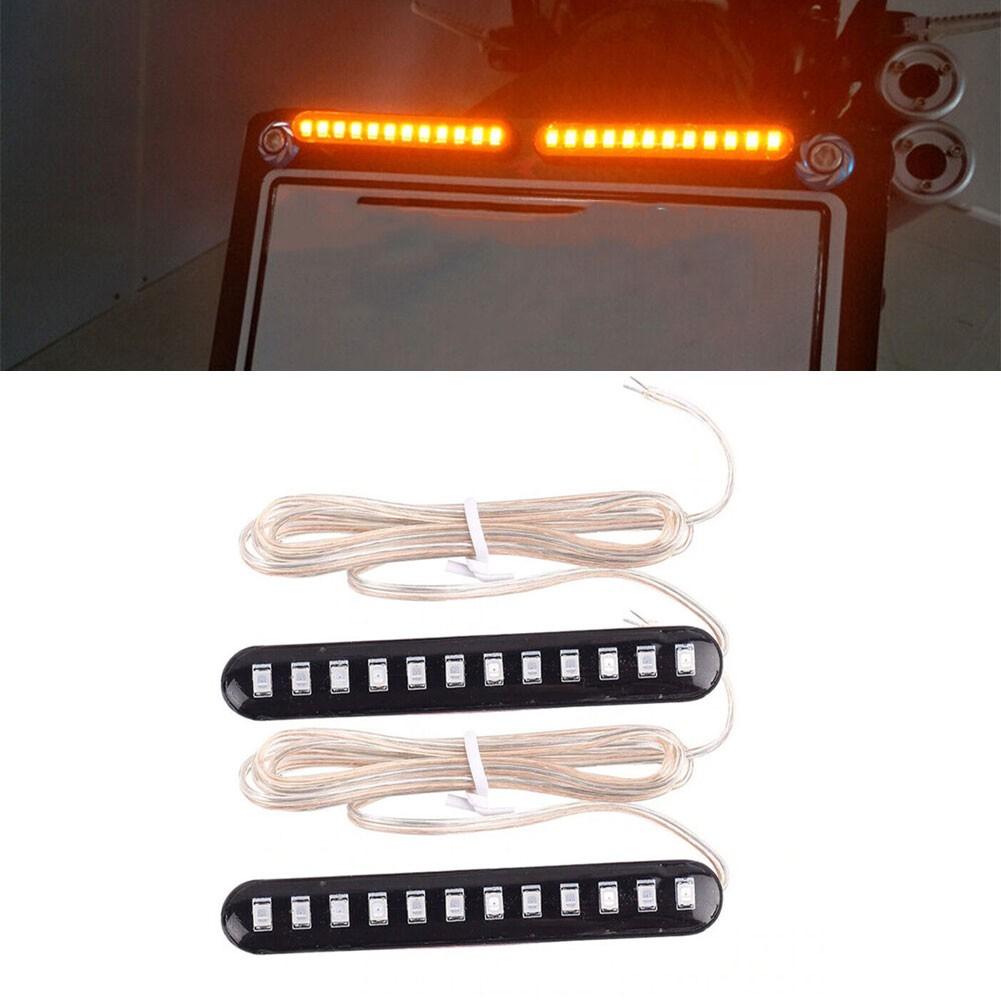 

Motorcycle 2PCS Amber DC 12V License Plate Light Bar