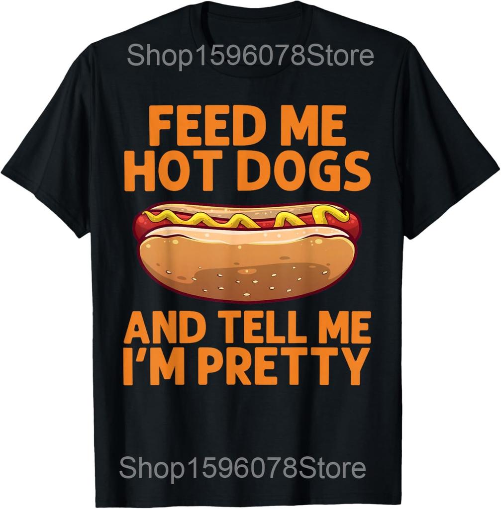 Funny Meme Hilarious Hot Dog Lovers T Shirts Men Cotton Humor Streetwear Tee Shirt Short Sleeve Unisex Hotdog Loose Clothing