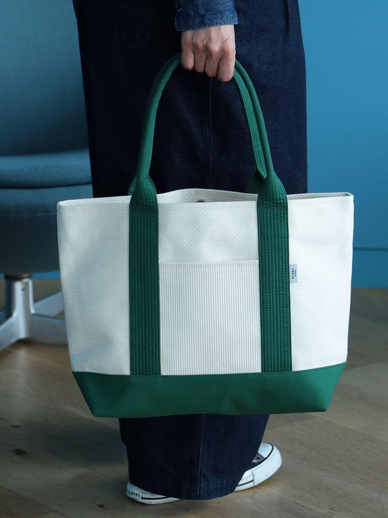 Beams Japan Canvas Bag (UNISEX) Sasicco OBI Tote Bag (Green, Free Size)