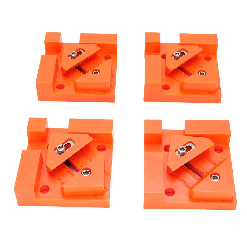 4Pcs Woodworking Box Clamps Squares 90 Degree Right Angle Adjustable Stainless Steel Corner Clamping Tool Orange