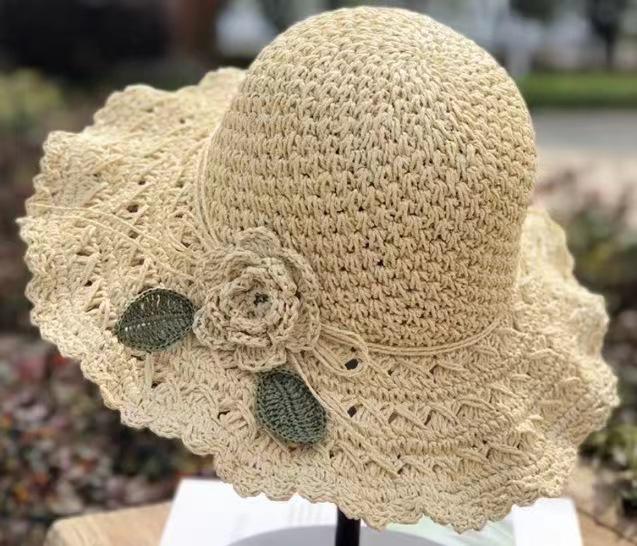 Women Summer Straw Hat Wide Brim Sun Hat With Simple Bowknot Casual Fisherman Cap Fresh Beach Sun Protection
