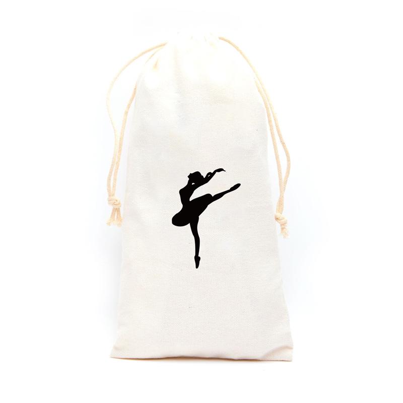 **Dance Shoe Drawstring Velvet Bag with Custom Silk Screen Logo, 13x27**