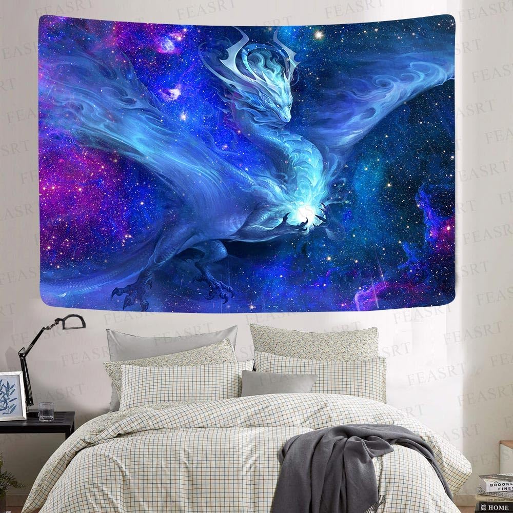 FEASRT Fantasy Dragon Tapestry Galaxy Tapestry Wall Art Decor for Bedroom Living Room Apartment Dorm Decorations Wall Hanging Tapestries 60x40 Inch