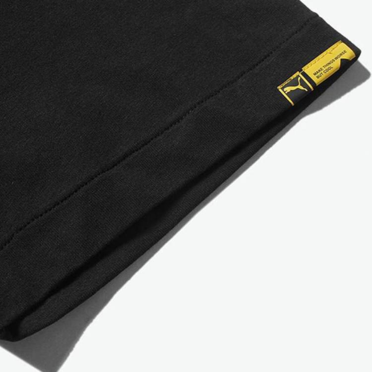 PUMA x Randomevent Collaborative Logo Print Short Sleeve T-Shirt Men Tops Black 59666501