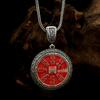 S925 Sterling Silver Mountain Ghost Cinnabar Coin Pendant for Men & Women - Taoist Niche Design