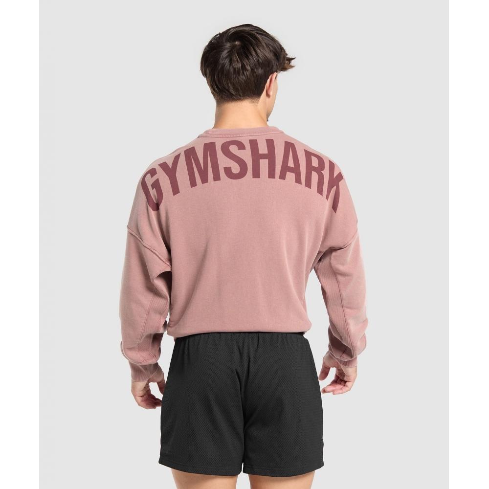

Gymshark Power Washed Crew Brick Brown A2a8c Ncrq XS