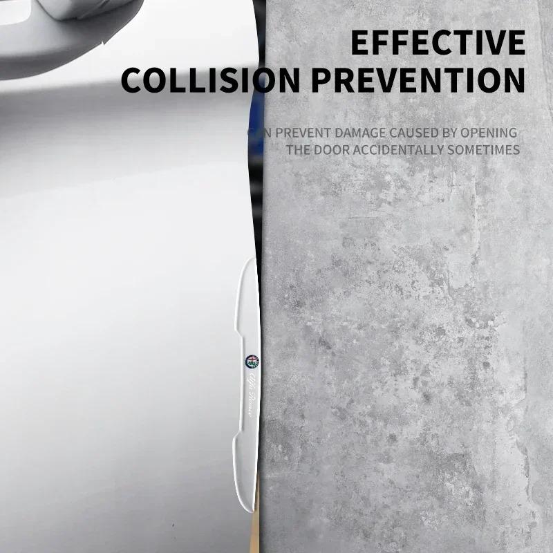4pcs Car Door Transparent Anti-collision Protector Bar Strips For Alfa Romeo Giulia Stelvio Junior Tonale 33 Stradale 4C Giu