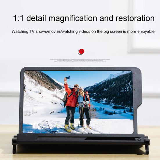 12-tommers telefonskjermforstørrer 3D-forstørrer projektorskjermforstørrer Expander Filmer Videoer Se på mobiltelefonholder Mobiltelefonskjermforsterker