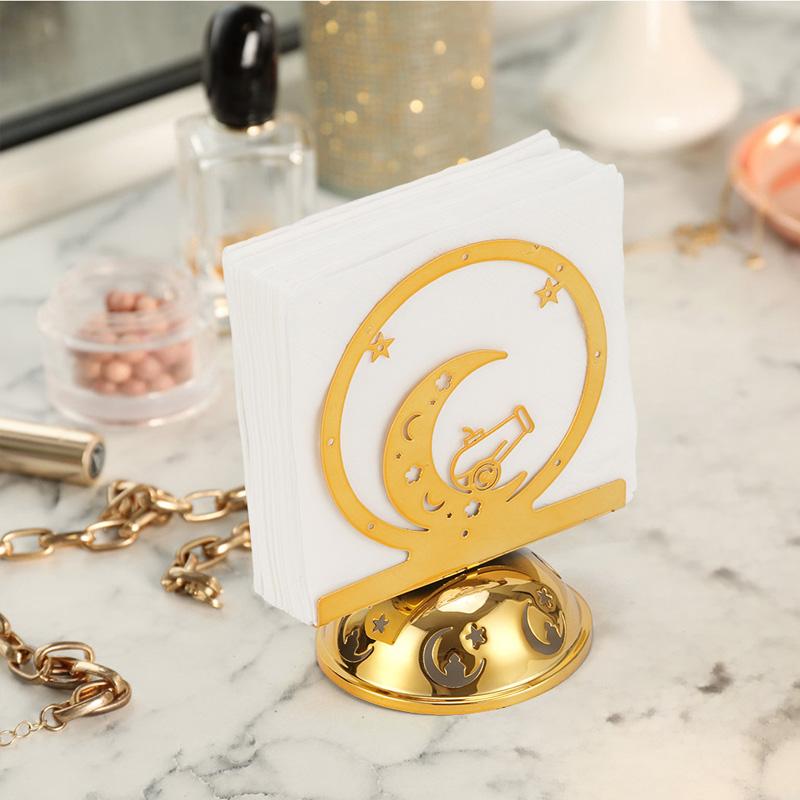 

1 шт. бумажное полотенце в скандинавском стиле Ид аль-Фитр Рамадан украшение луна держатель для салфеток железная салфетка золотой