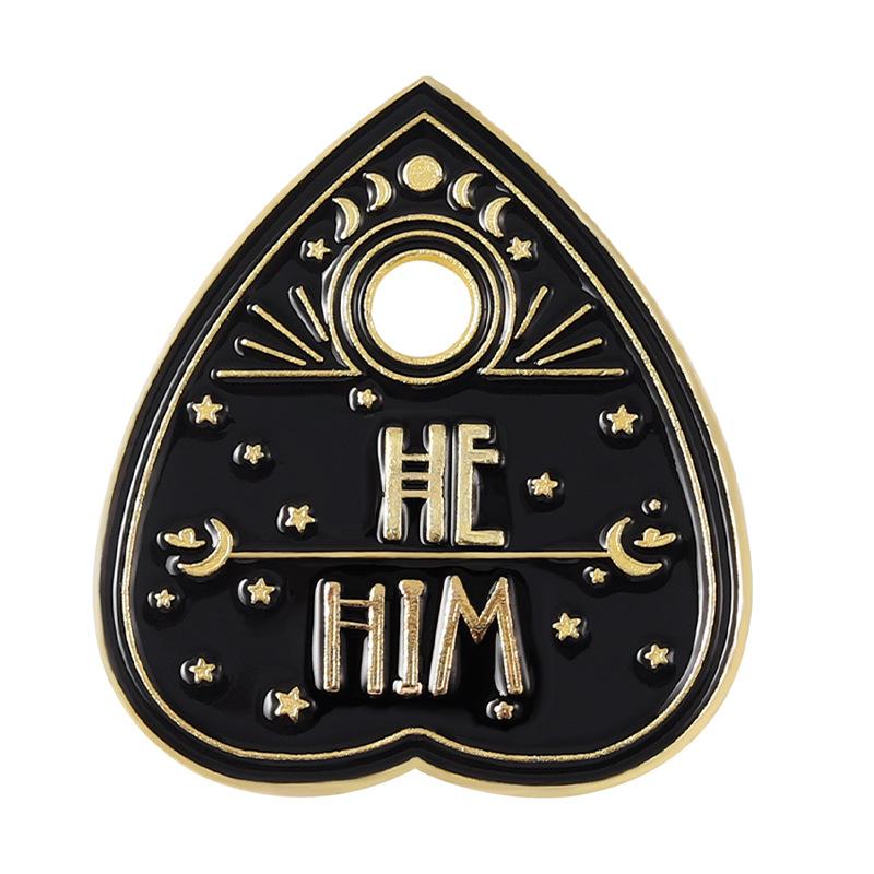 

Distinctive Punk Black Brooch With Geometric Shape And English Letter For Lovers Fashion XZ5872