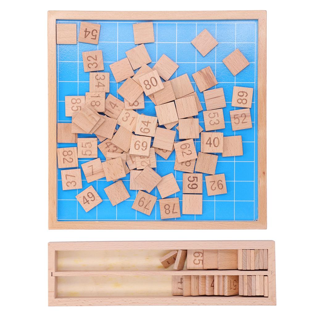 1?100 Consecutive Numbers Toy Wooden Educational Hundred Board Game for Kids