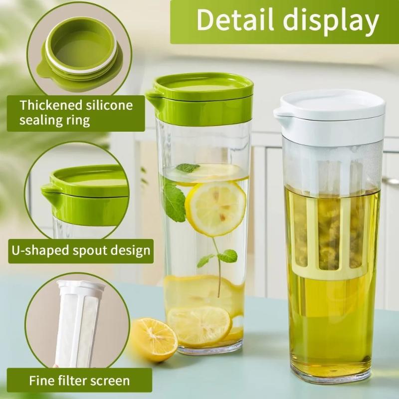 1.1L Manual Cold Brew Coffee Maker With Handle High-Capacity Water Bottle Summer Portable Juices Tea Fruit Coffeeware Pot