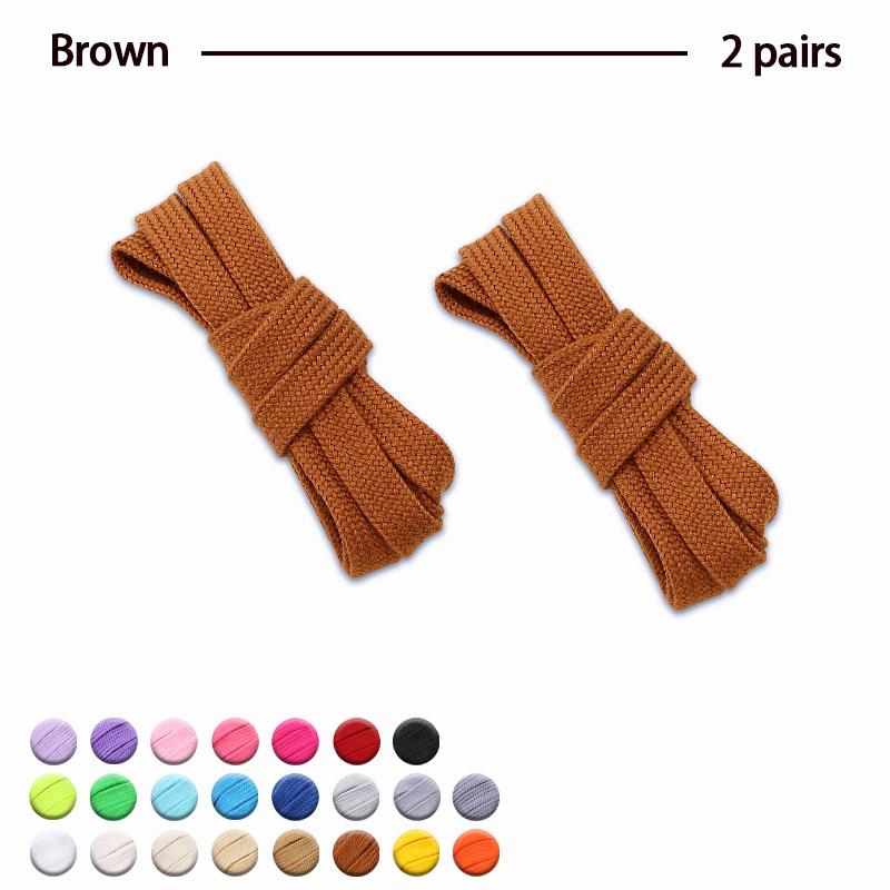 2Pair Flat Cotton Shoelaces Wide Sneaker Replacement Shoe Laces Classic Colored Shoelaces 80/100/120/140/160cm Unisex Shoestring