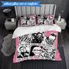 Horror Movie Characters 3pcs K-pop music group Bedding set,Ideal for Bedroom, Dormitory,Including Duvet Cover And 2pcs Pillowcases,Fan gifts