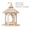 Bird Feeder High Capacity Hexagon Shaped Roof Wood Creative Bird Nest for Garden