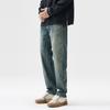 Men's Jeans Autumn and Winter Classic Washing Basic Simple Fashion Loose Elastic Small Straight Pants Trendy Brand Boys