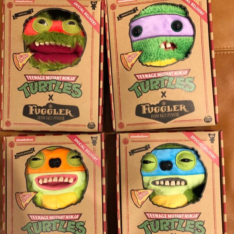 Official Fuggler X Tmnt Teenage Mutant Ninja Turtles Funny Ugly Monster Soft Plush Doll Leonardo Collectible Toys Gifts For Fans