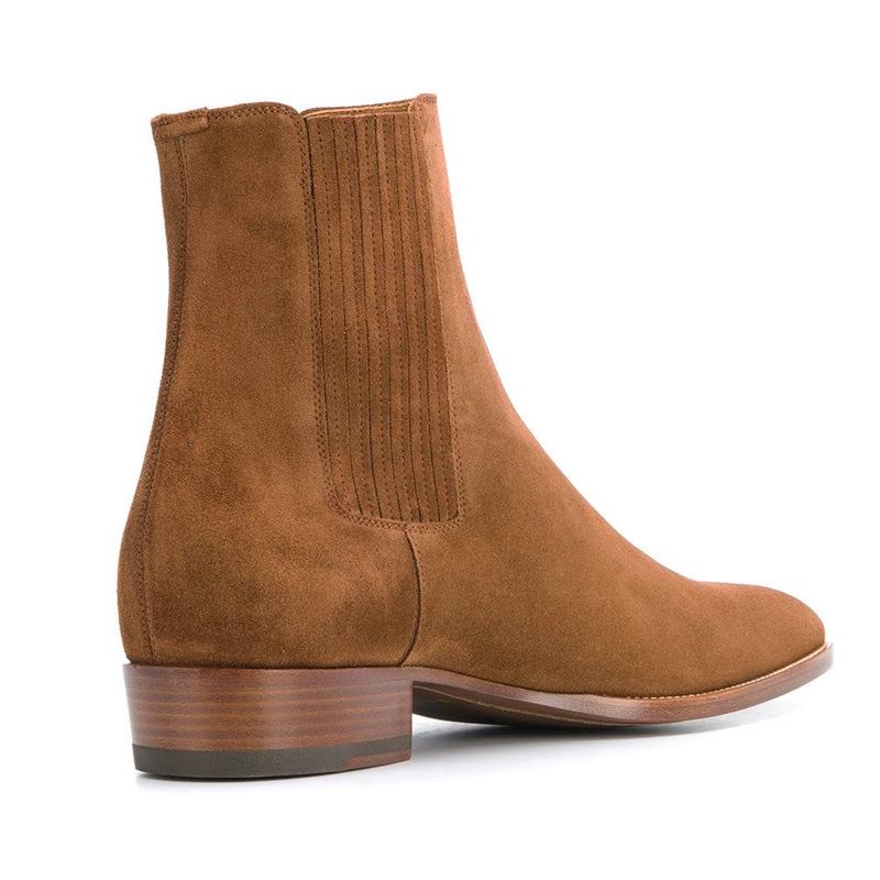 Men s 2025 Chelsea Boots - Pointed Toe Suede British Style Martin Boots 42 оранжевый