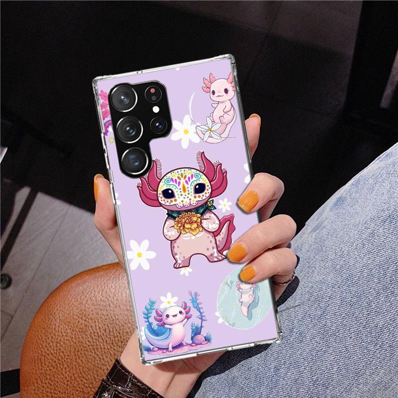 

Cute Axolotl Kawaii Phone Case For Samsung Galaxy S24 S25 Edge S26 Ultra S23 S22 S21 Plus S20 FE + Personalized Print Cover Gala Samsung S23 FE