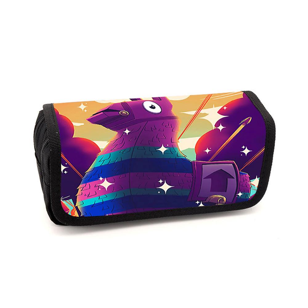 FORTNITE Cartoon Pencil Box Double Layer Flip Pen Case Lightweight Stationery for Kids School Daily Use,Boys&Girls Ages 5-11