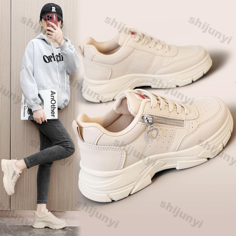 Fashion Women Sneakers New Fashion Casual Designer Thick Soled Solid Color Shoes Women Comfortable Wear-resistant Sneakers Zapatos Mujer