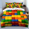 Building Block Pattern Bedding Set Bedding Set (1 Duvet Cover, 2 Pillowcases, Duvet Not Included)