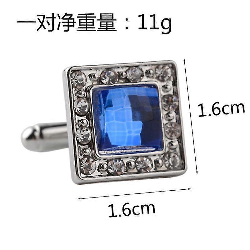 High-quality new enamel cufflinks, zircon cufflinks, square men's cufflinks, diamond-encrusted cuff studs B1159