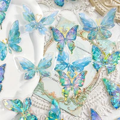 Naklejka Vintage Złota Folia Motyl 3D Wodoodporna Samoprzylepna Naklejka Ścienna Kreskówkowy Diamentowy Motyl Naklejki Dekoracja Pokoju