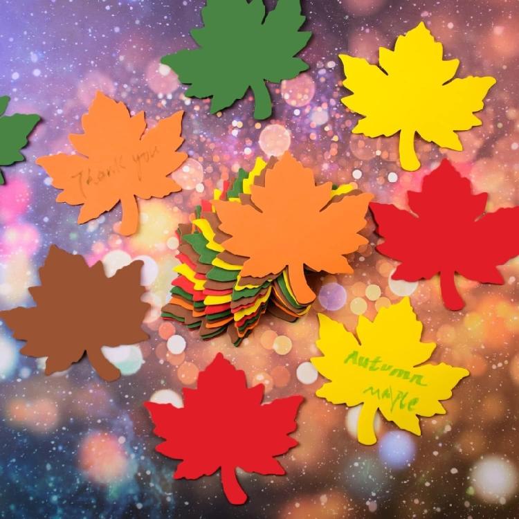 Ensemble de Cartes d'Action de Grâce Feuille d'Érable Découpée 60 Pièces Fournitures de Fête d'Automne Bricolage Projets Artistiques