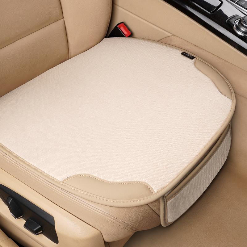High-quality Universal Linen Car Seat Cushion Four Season Single Piece Butt Support Three Piece Set for Rear Seats