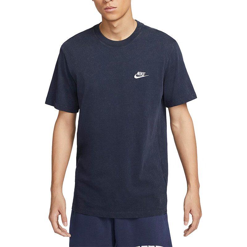 Nike T Shirts Men's Blue Crew Neck Moderate Straight Fit FJ1082-451