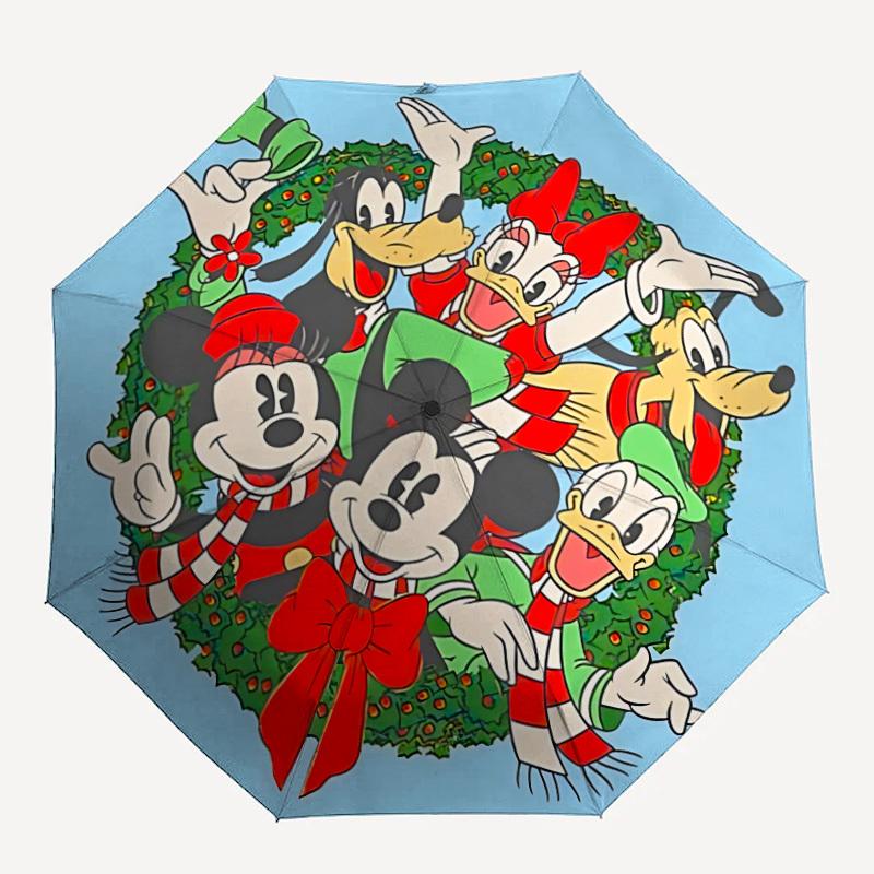 

1pc Mickey Mouse Christmas Automatic Umbrella 8-Bone Design Compact Gear for Outdoor Travel,Perfect Gift for Friends Birthdays yy250815073