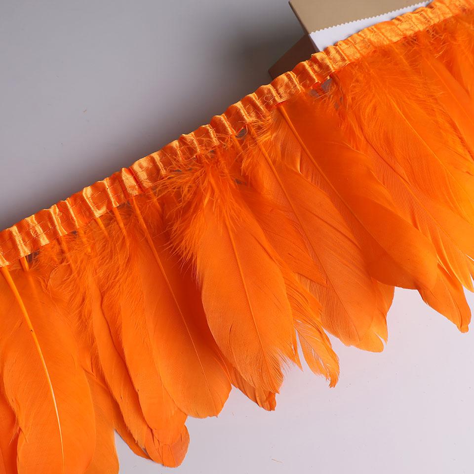 Feather10Meters Goose Feather Fringe Ribbon Handicraft Accessories White Swan Feathers Trims Carnival Plumas Dress Decoration