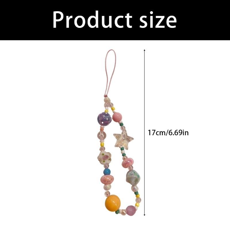 Frauen Mädchen Handy Anhänger Handy Hängeschnur Elegant Kunststoff Perlen Telefonband Schmuck Mode Accessoire