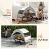Portable Elevated Dog Bed with Removable Canopy, Cooling Raised Pet Cot for Large Dogs, 106 X 76 X 94 Cm