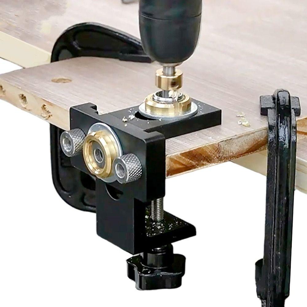 Aluminum Alloy Woodworking Pocket Hole Jig 3 in 1 Drilling Guide Locator Adjustable Woodworking