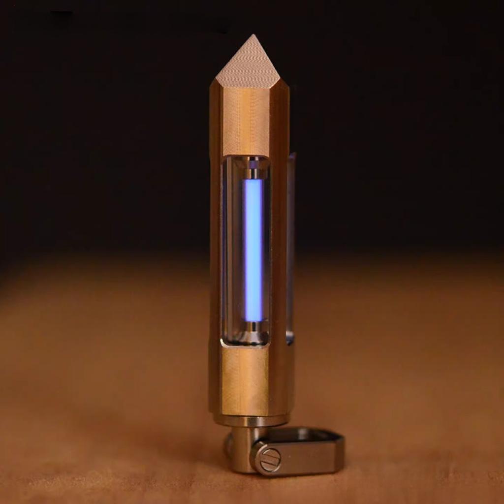 Titanium Tritium Trachea Keychain Self-luminous 25-year Necklace Pendant Removable Nuclear Reactor Tip Design