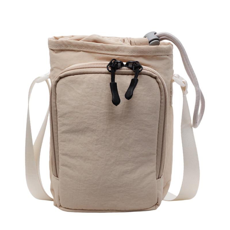 Korean Style Casual Small Square Nylon Crossbody Bag - 2026 Trendy Solid Color Women's Phone Bag