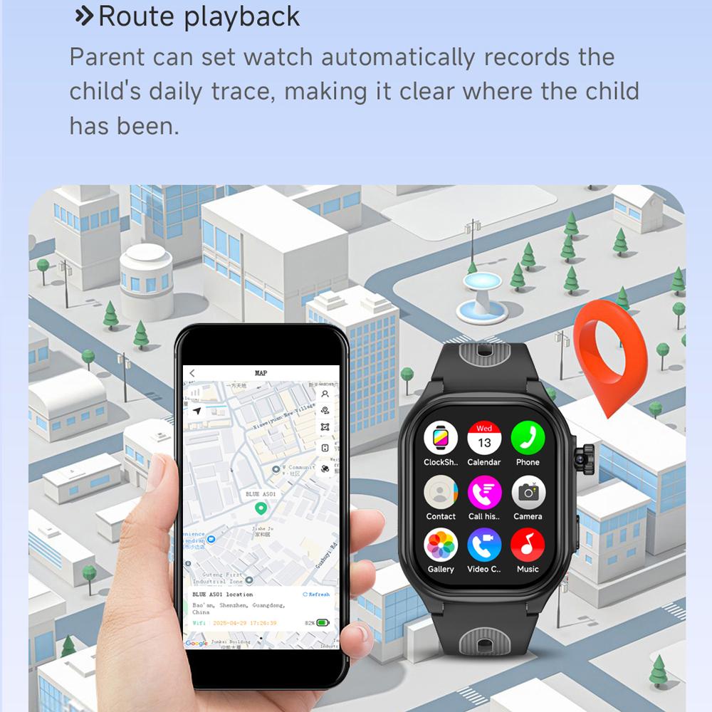 Kinder 4G Smart Phone Uhr 2.0'' GPS WIFI Videoanruf Kamera Kinder Smartwatch Monitor Tracker Standort 2+16G APP Download