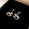 Zircon red natal year pony earrings light luxury stud earrings exquisite cute earrings