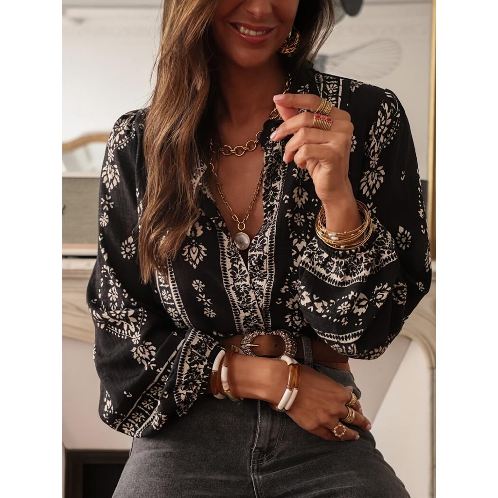 New Women's Elegant Long Sleeve Blouse Casual Chic Shirt Top