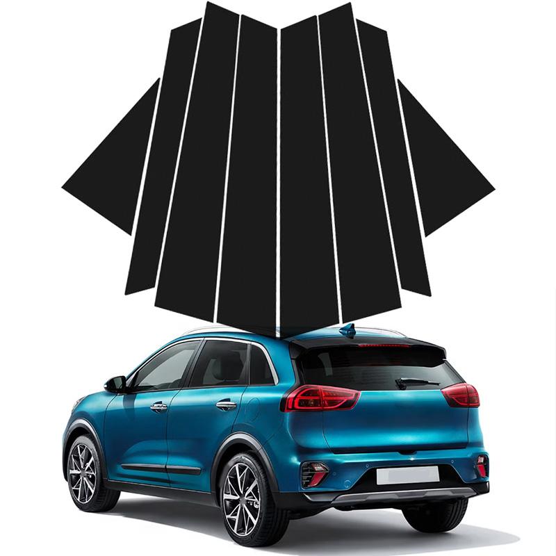 For Kia Niro 2016 2017-2022 Glossy Black Pillar Posts Door Window Trim Cover Car Exterior Moulding Stickers Auto Decal