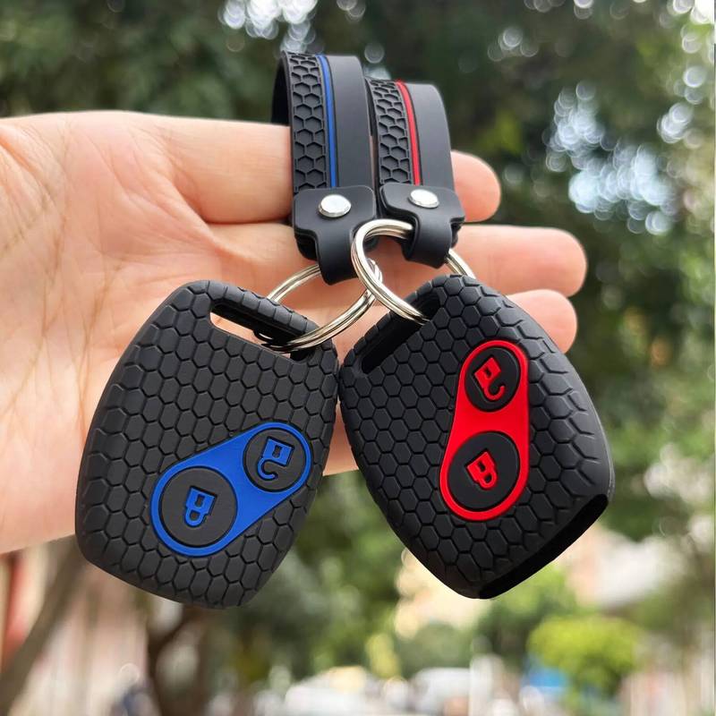 Key Fob Case Keychain For Honda Civic 4D Jazz Gr8 CR-V SRV FRV Fit CSX Chord 7 Accord Emblem Extra Screw Silicone Protection