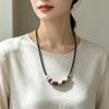 Adjustable Ceramic Color Block Bead Necklace - Ethnic Style, Fade-Resistant, Versatile Fashion Chain